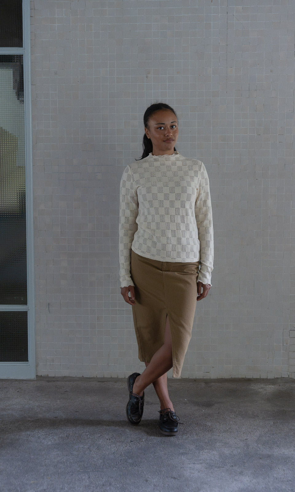 Crochet Langarmshirt / Creme