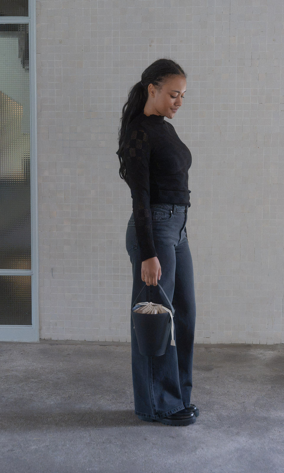 Long Leg Jeans / Schwarz