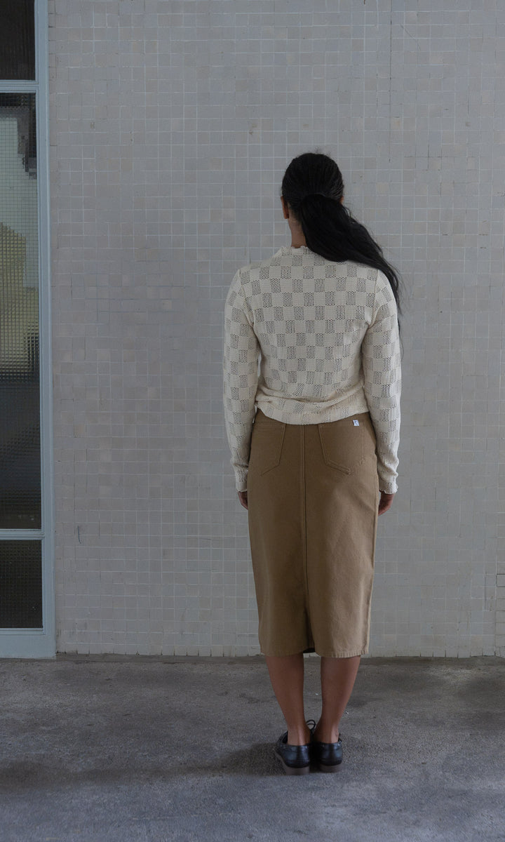 Midi Jeansrock / Khaki