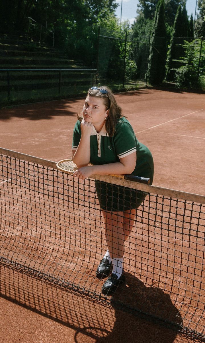 Toni Knitted T-Shirt Dress with Polo Collar