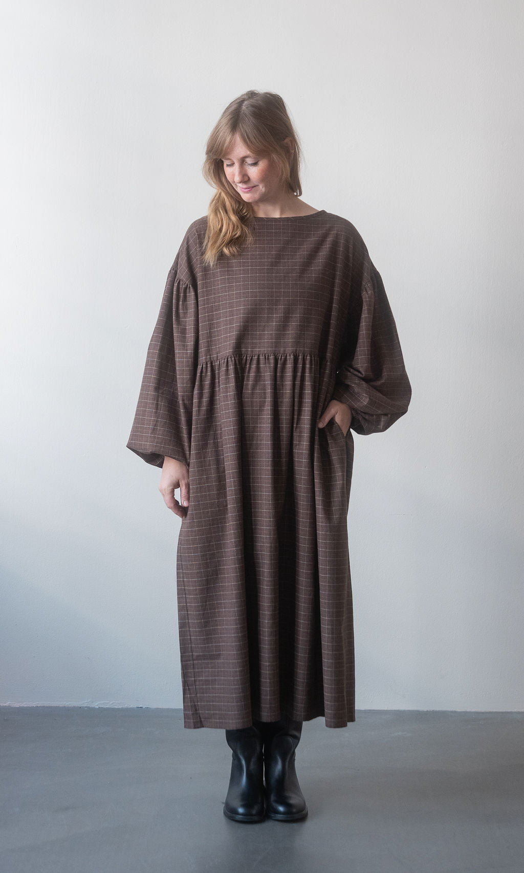 Karo Kleid Lovis / Braun
