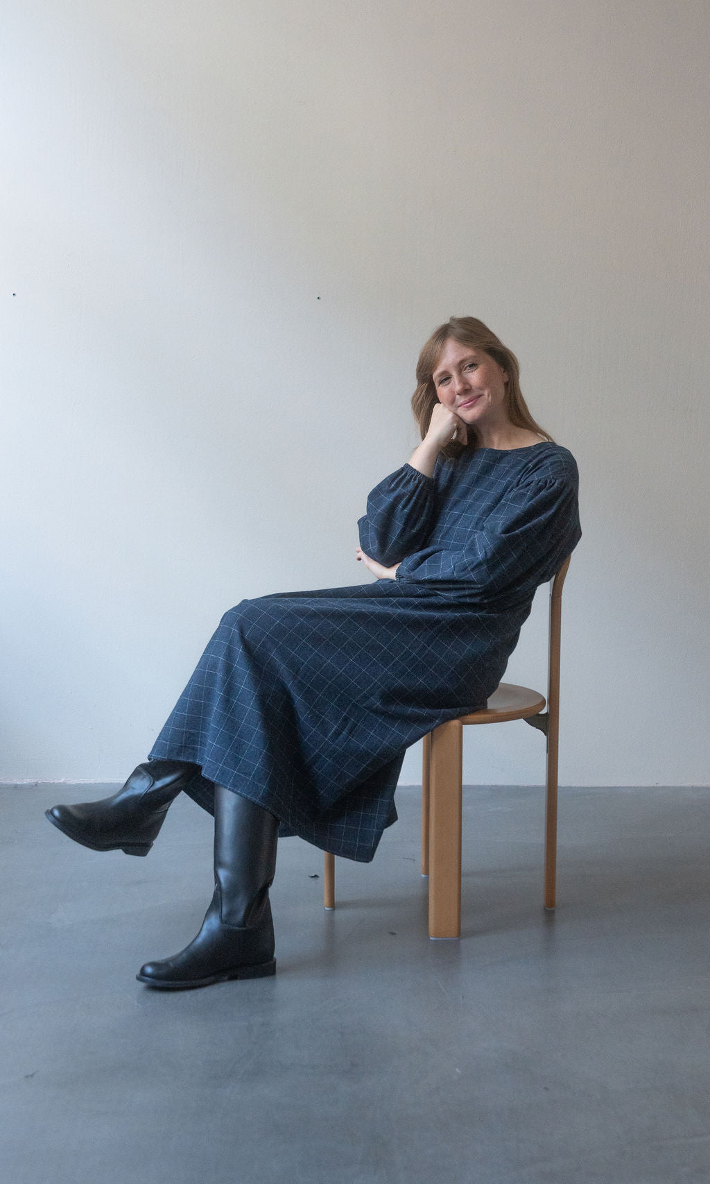Karo Kleid Lovis / Dunkelblau