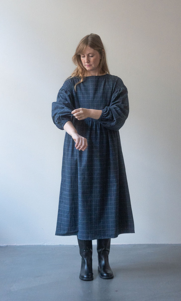 Karo Kleid Lovis / Dunkelblau
