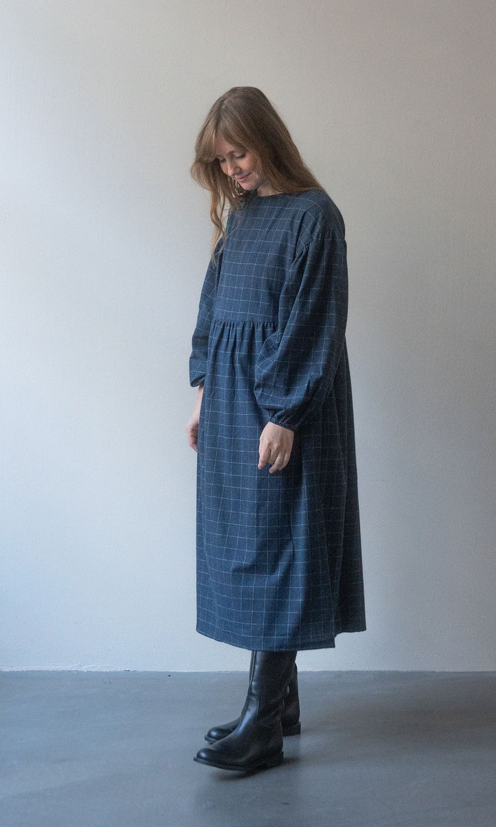 Karo Kleid Lovis / Dunkelblau