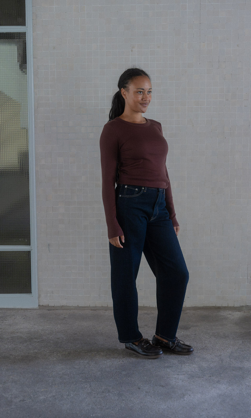 Barrel Jeans / Dunkelblau