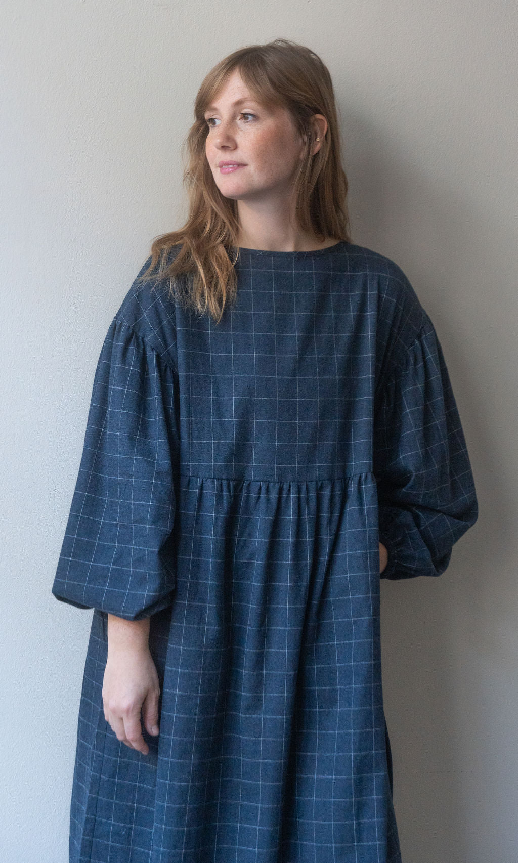Karo Kleid Lovis / Dunkelblau