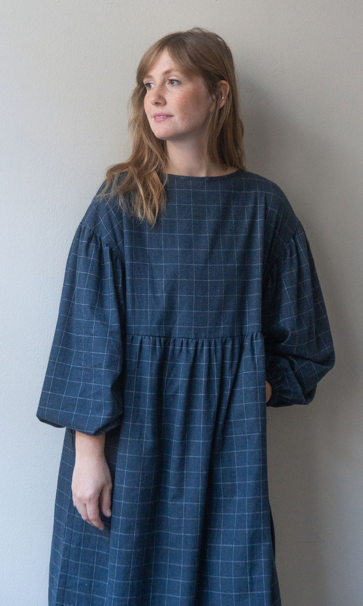 Karo Kleid Lovis / Dunkelblau