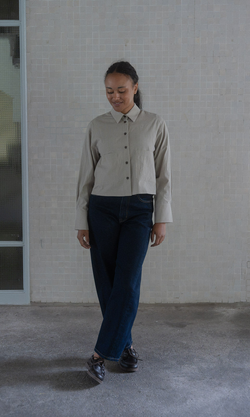 Barrel Jeans / Dunkelblau