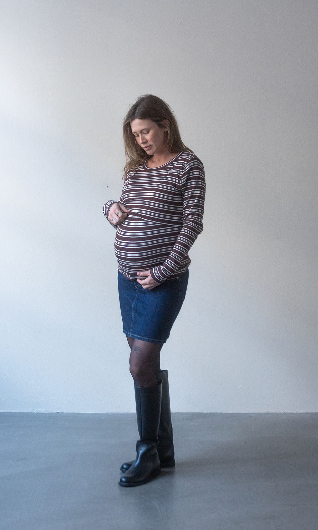 Kurzer Jeans Umstandsrock / Dunkelblau