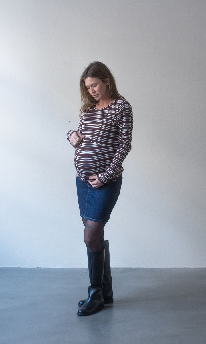 Kurzer Jeans Umstandsrock / Dunkelblau