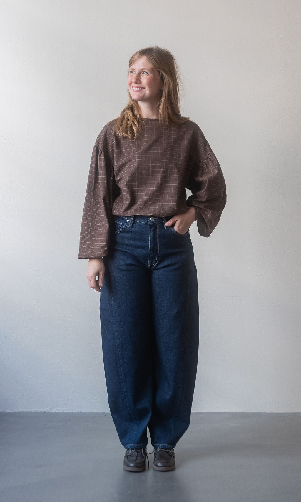 Karo Bluse Lovis / Braun