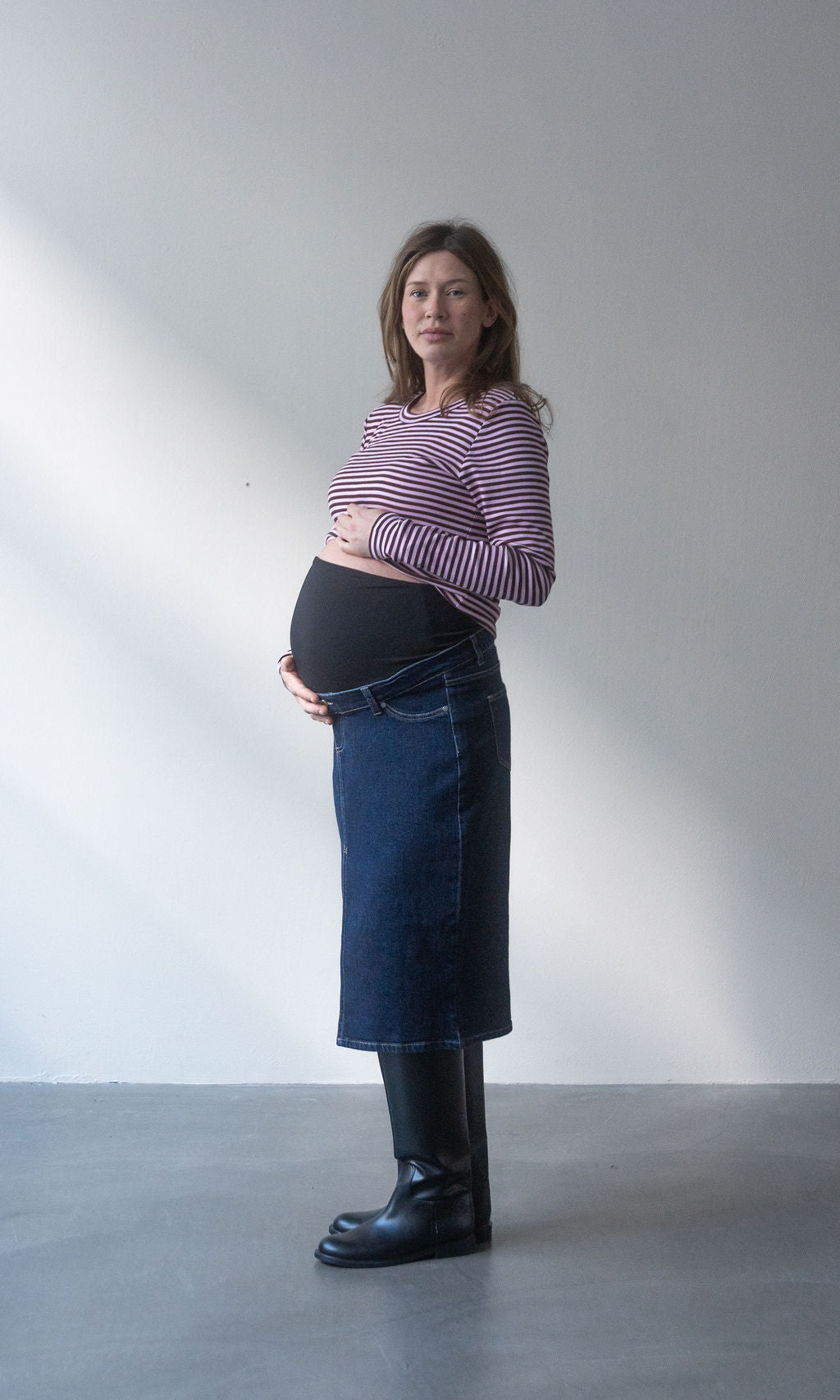 Midi Jeans Umstandsrock / Dunkelblau