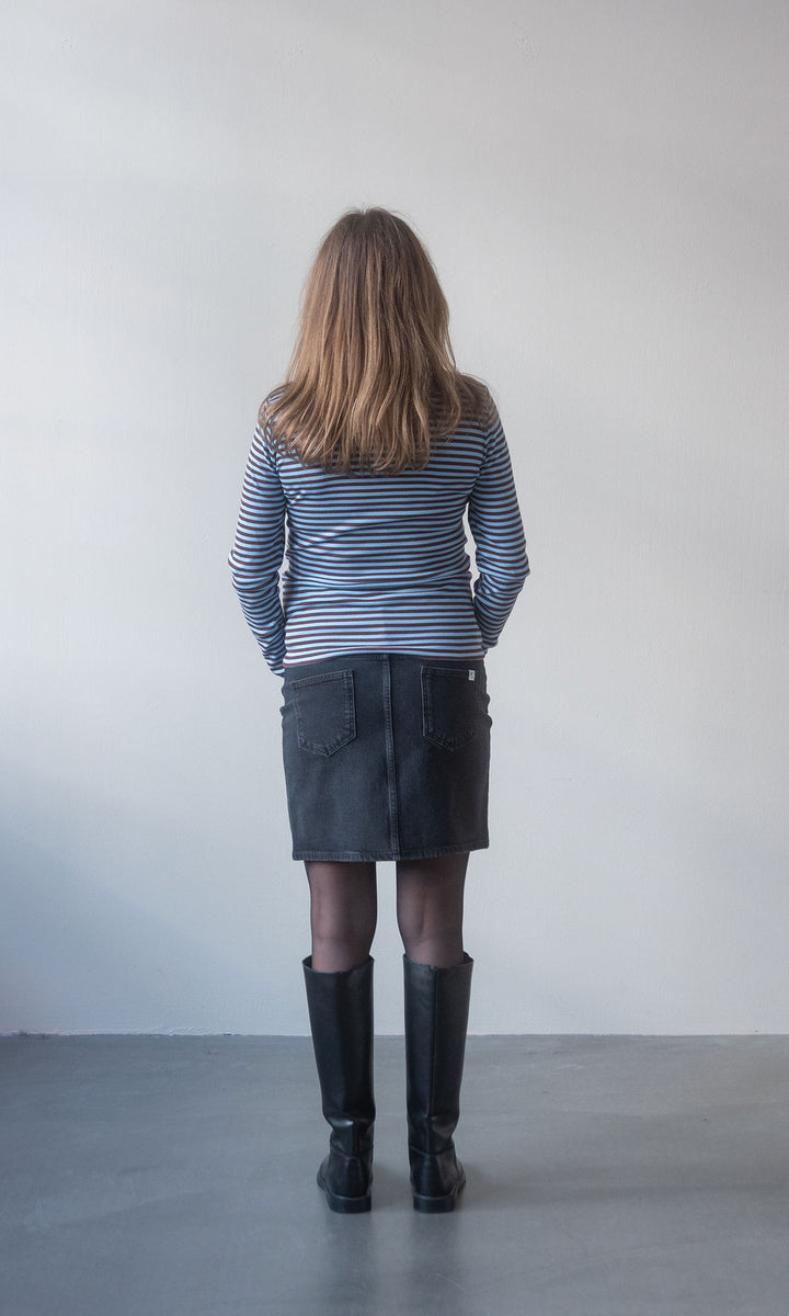 Kurzer Jeans Umstandsrock / Schwarz