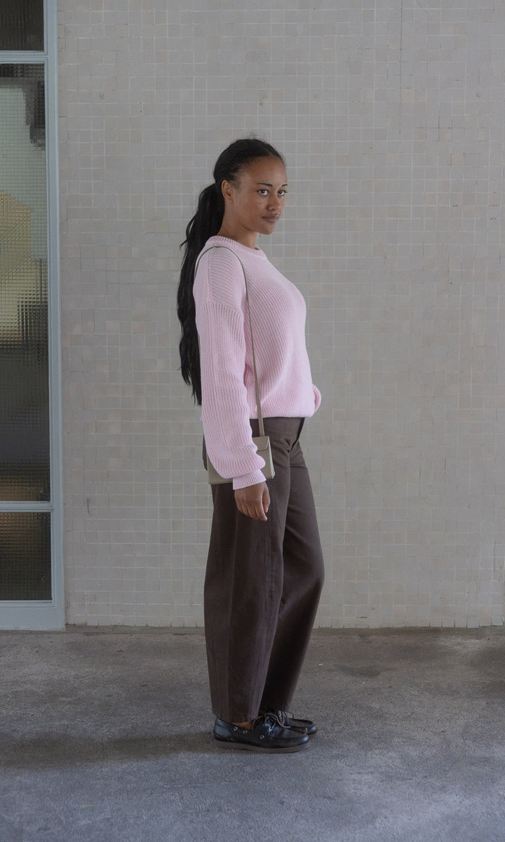 Strickpullover aus Bio-Baumwolle / Helles Rosé