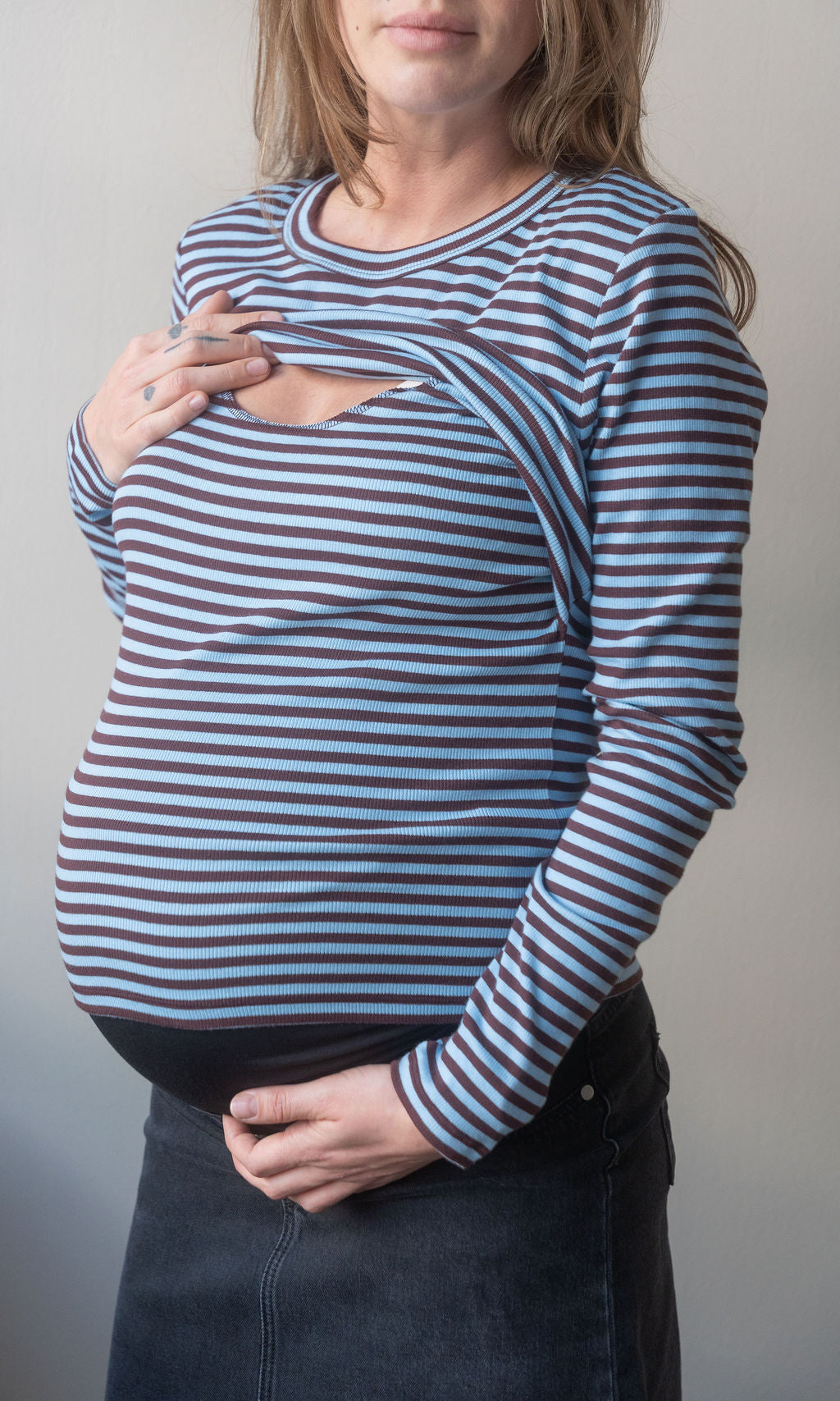 Gestreiftes Langarm Stillshirt Zoé