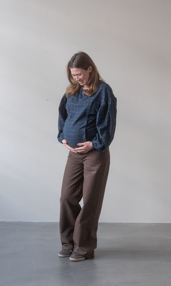Karo Stillbluse Lovis / Dunkelblau
