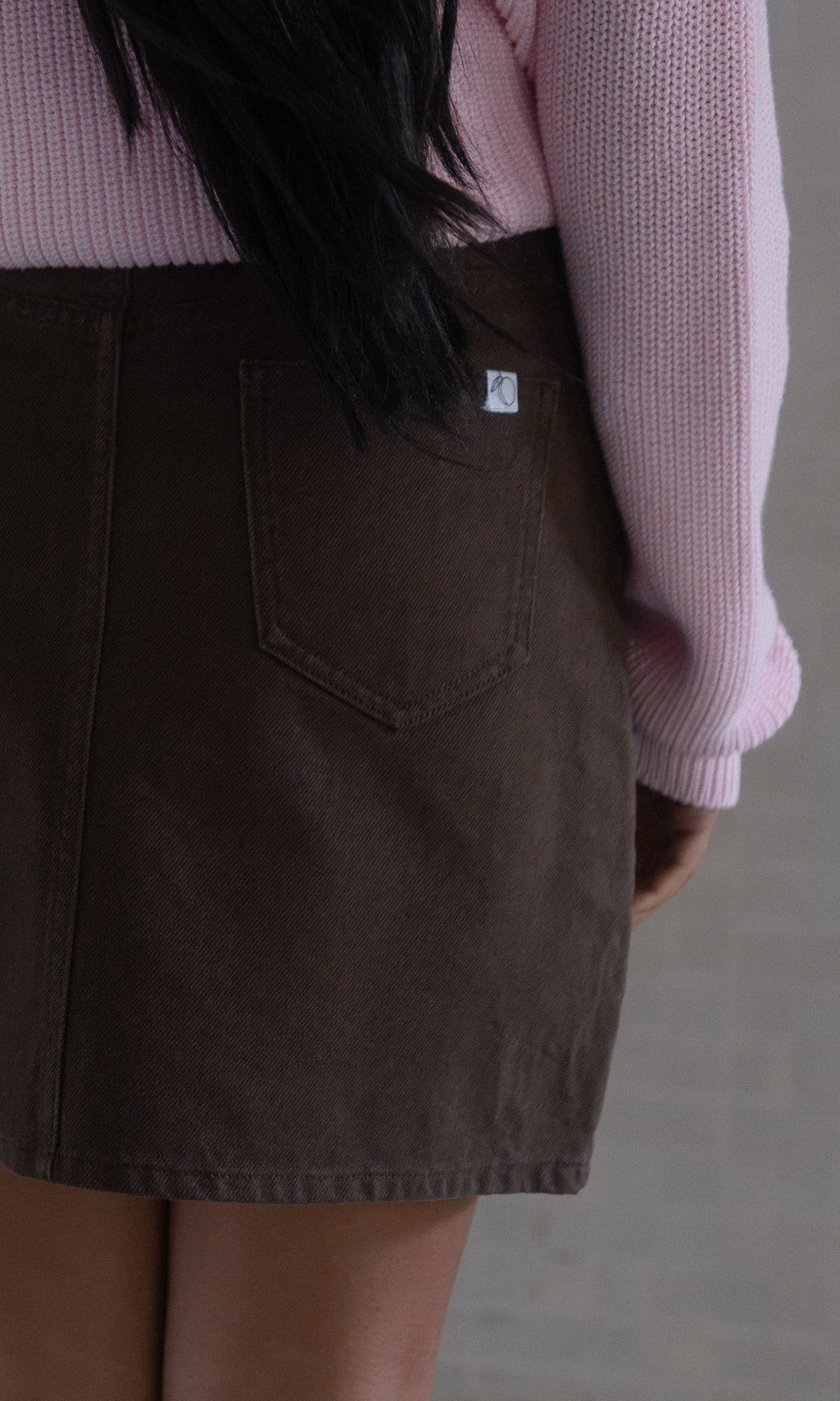 Kurzer Jeansrock / Braun