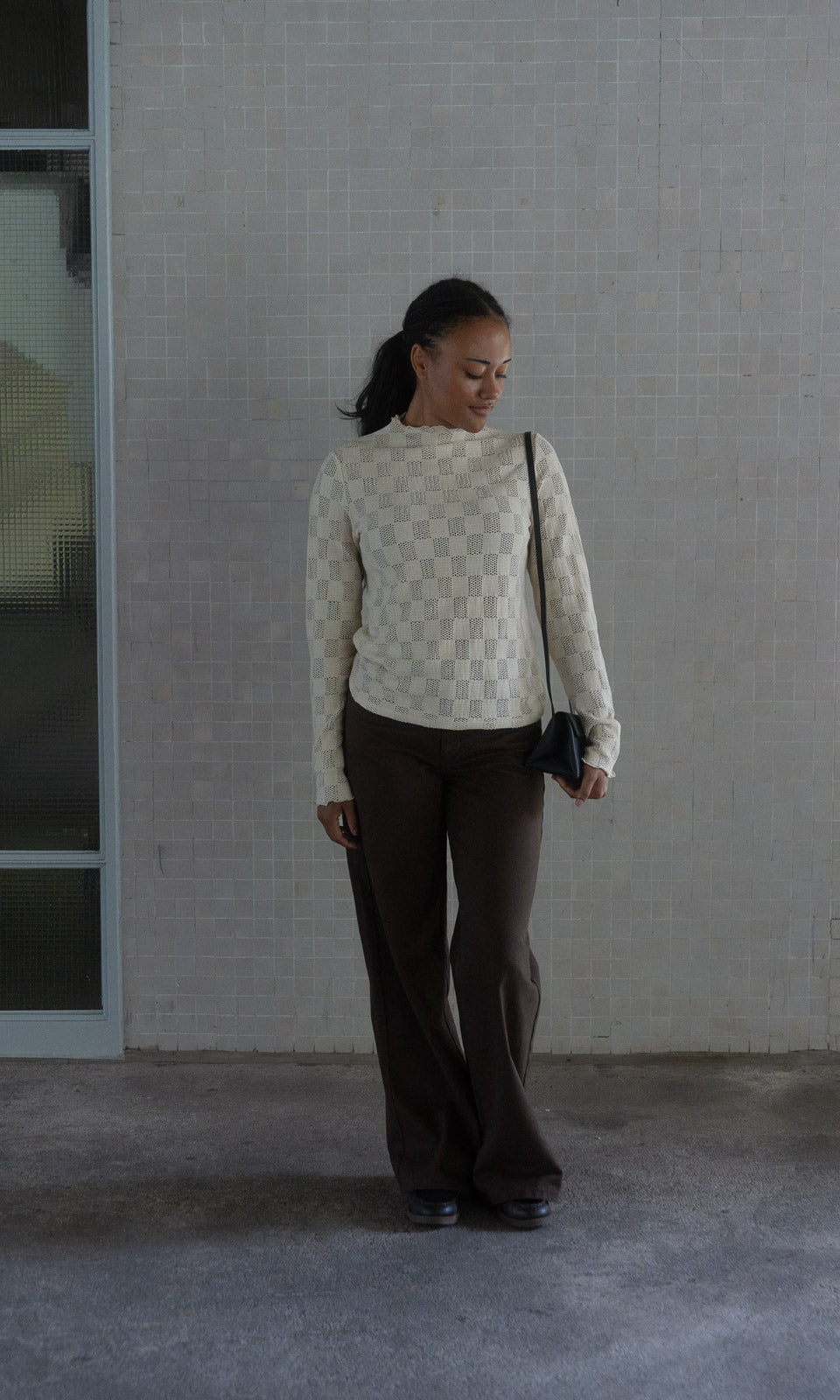Crochet Langarmshirt / Creme