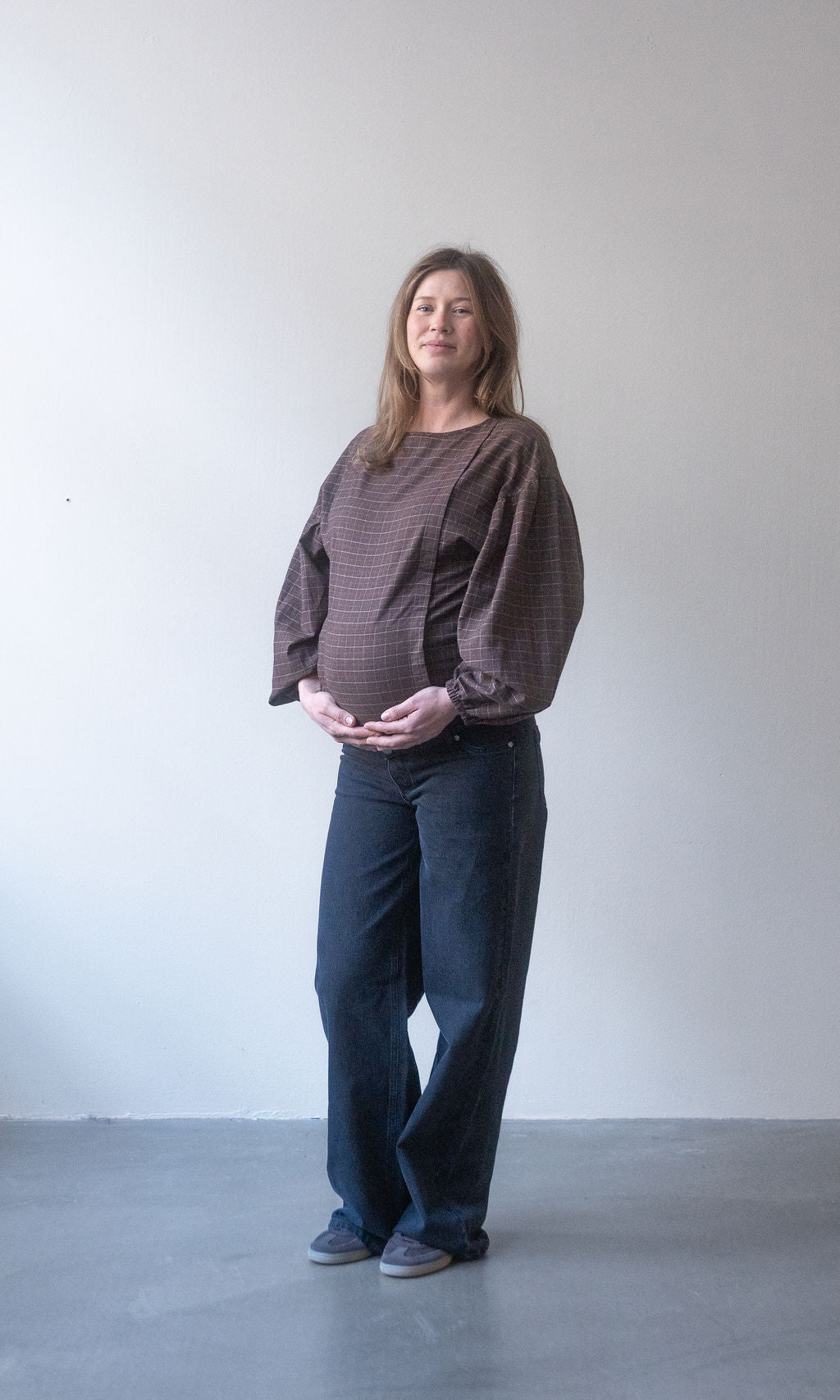 Karo Stillbluse Lovis / Braun