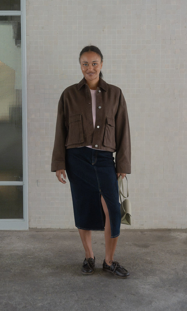 Midi Jeansrock / Dunkelblau