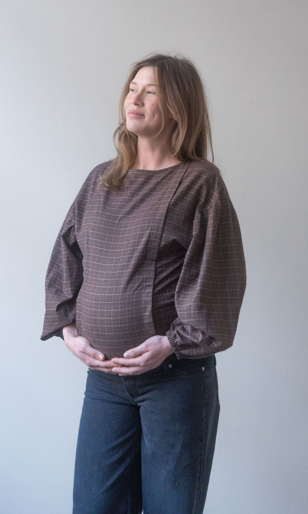 Karo Stillbluse Lovis / Braun