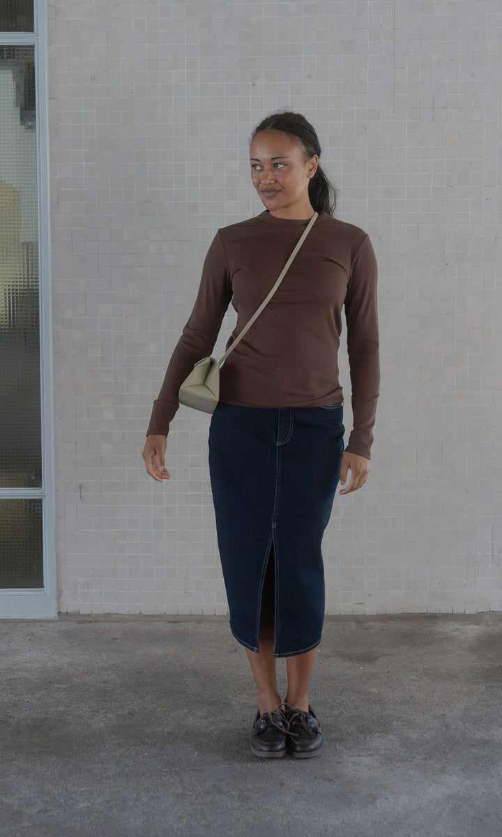 Midi Jeansrock / Dunkelblau