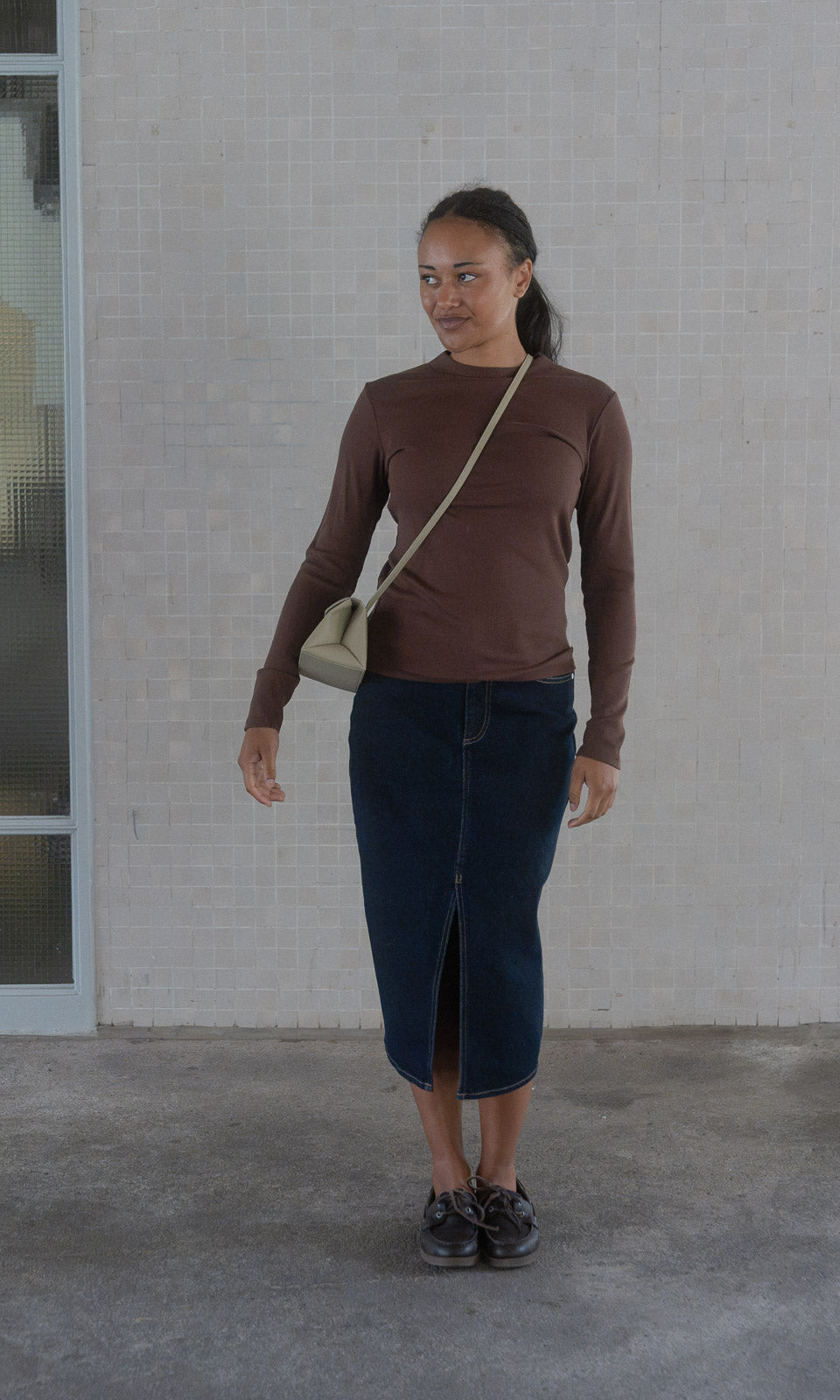 Langarmshirt Cléo / Braun