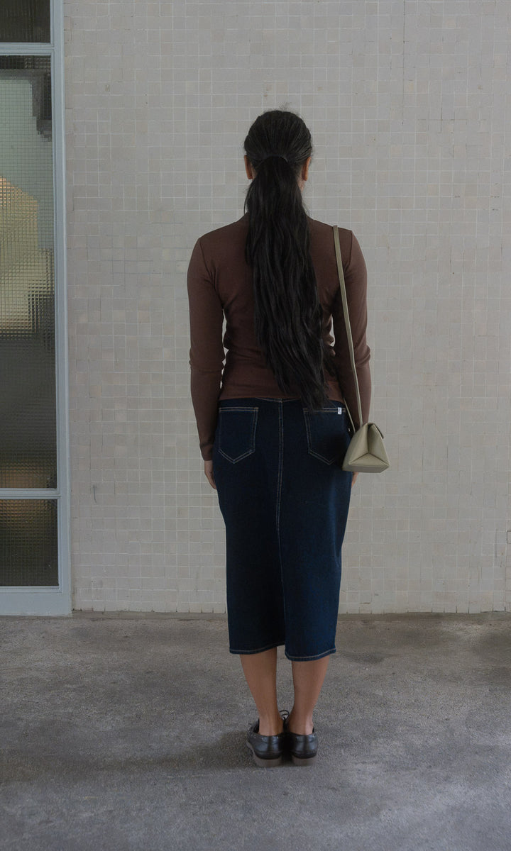 Midi Jeansrock / Dunkelblau
