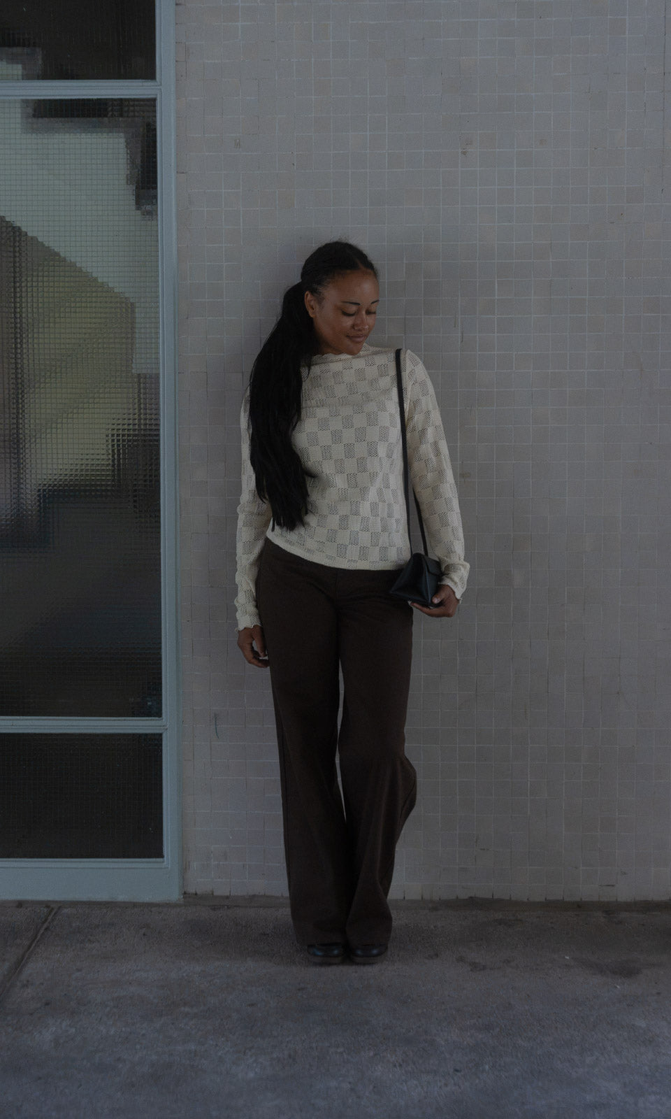 Crochet Langarmshirt / Creme