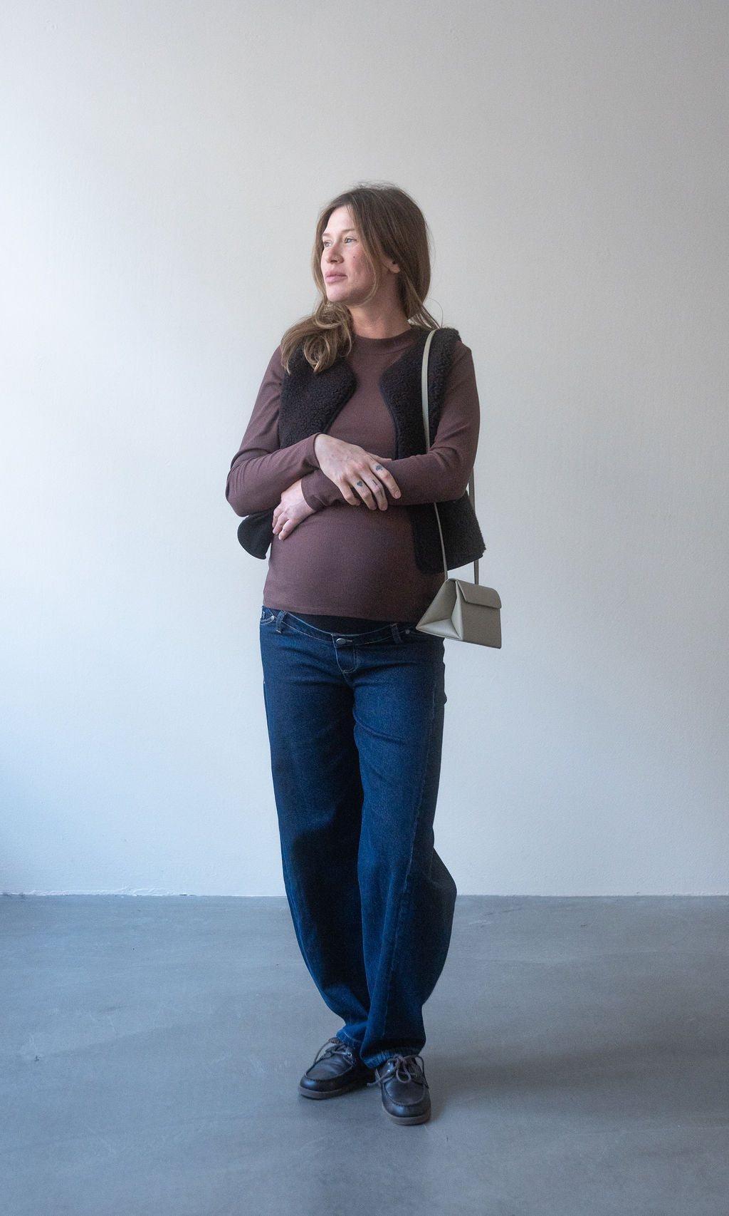 Umstandsjeans Barrel Leg / Dunkelblau
