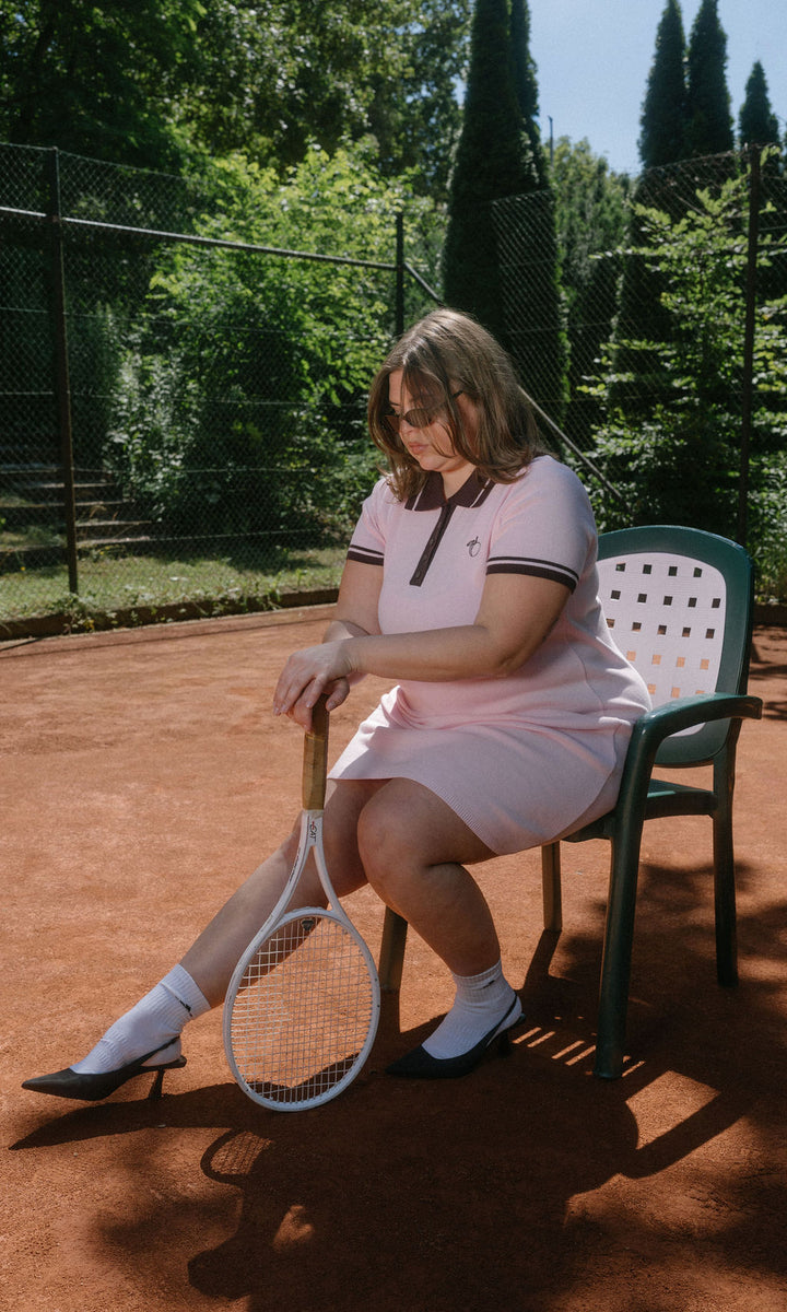 Toni Knitted T-Shirt Dress with Polo Collar
