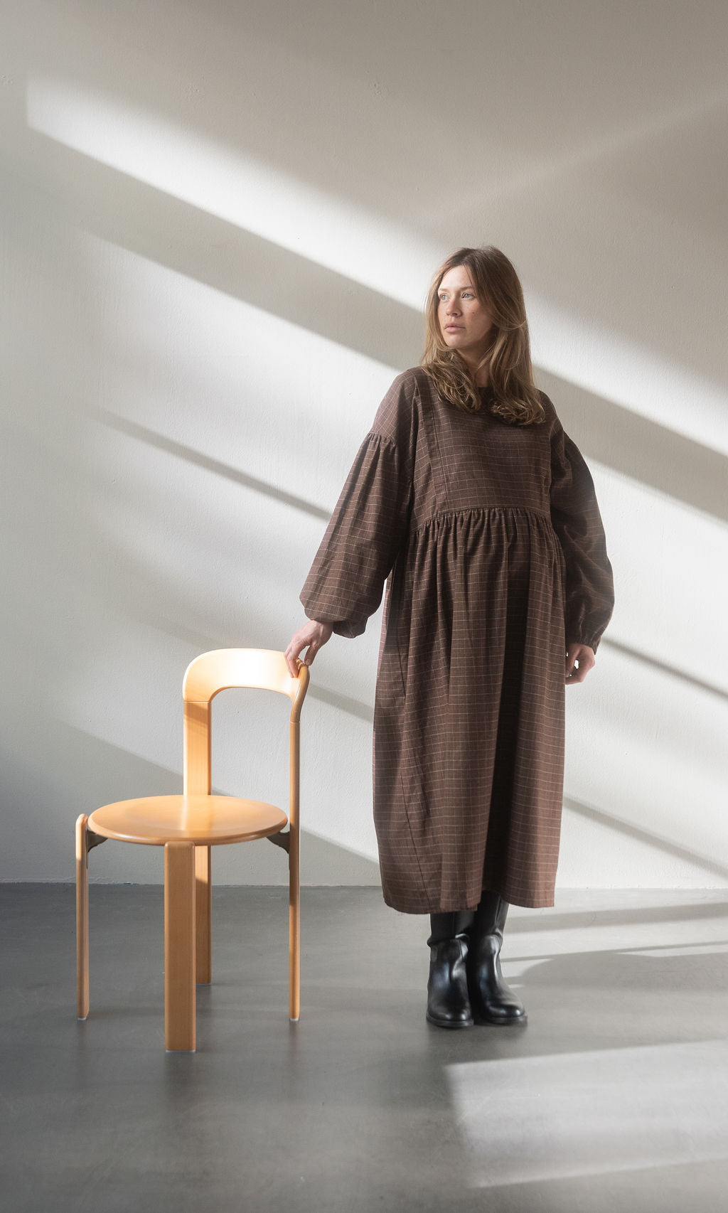Karo Stillkleid Lovis / Braun