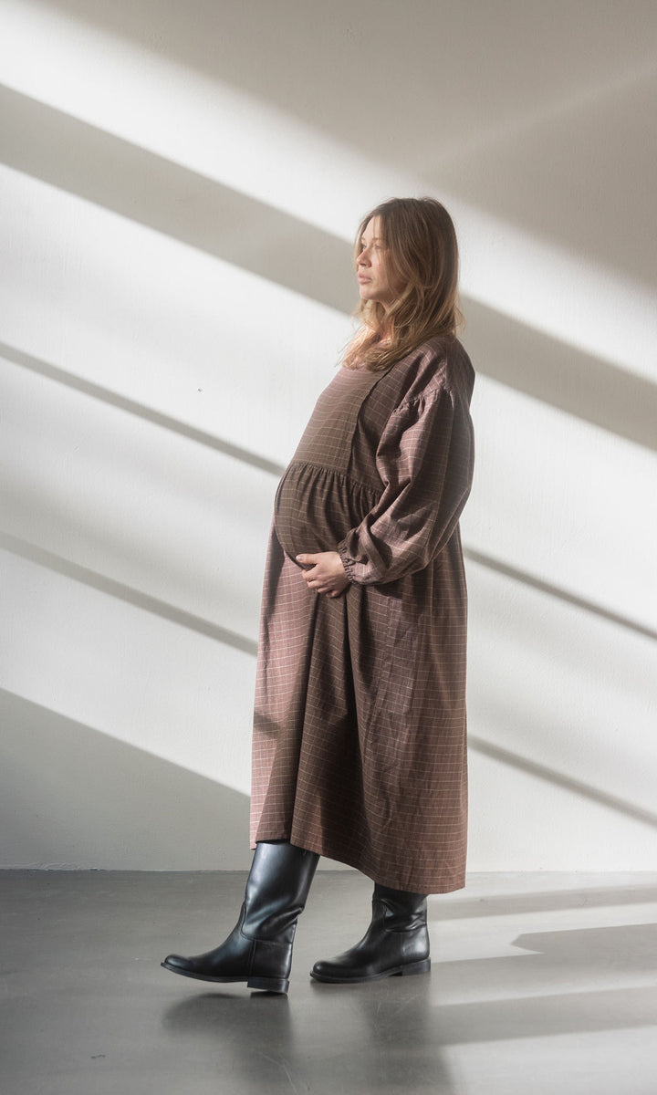 Karo Stillkleid Lovis / Braun