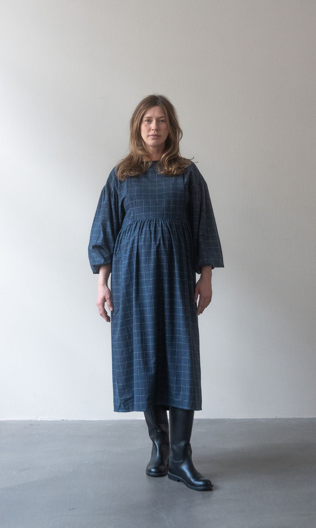 Karo Stillkleid Lovis / Dunkelblau