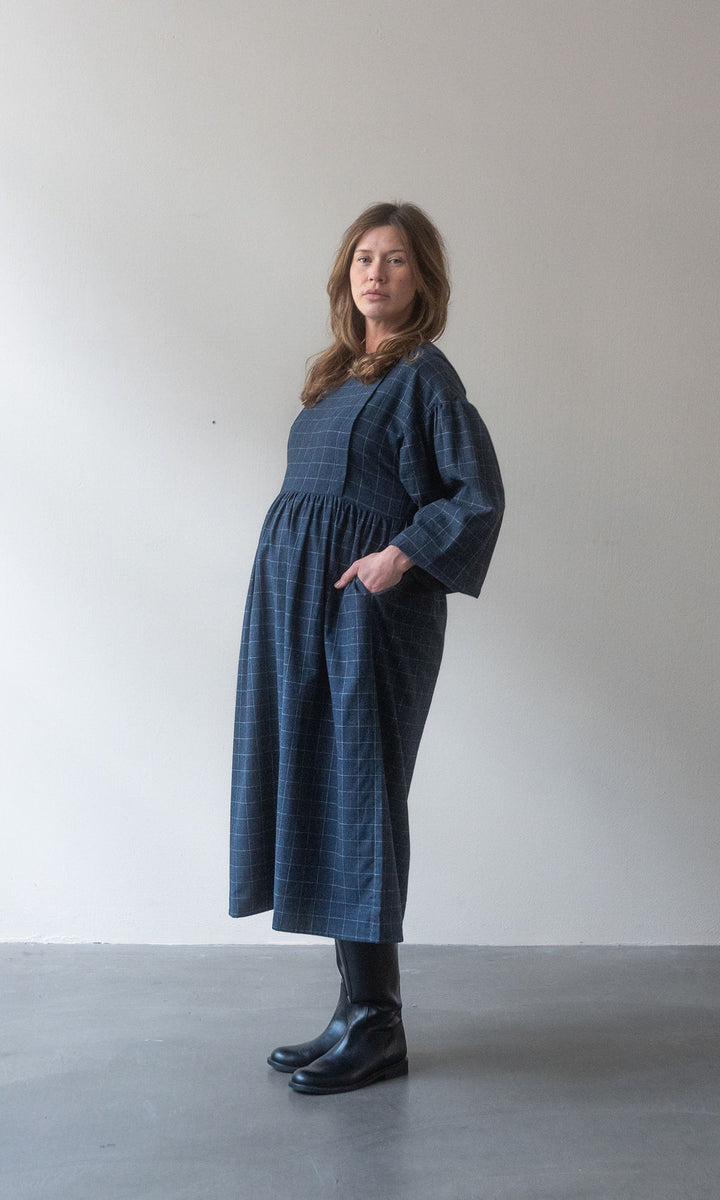 Karo Stillkleid Lovis / Dunkelblau