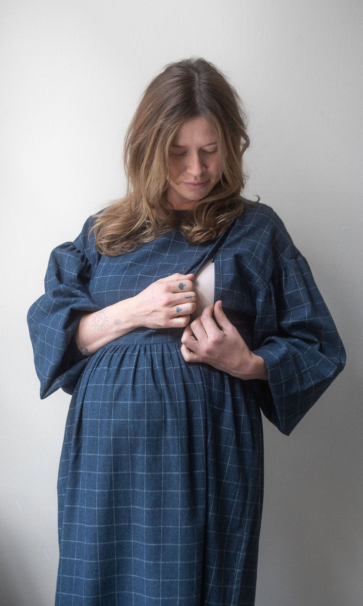 Karo Stillkleid Lovis / Dunkelblau