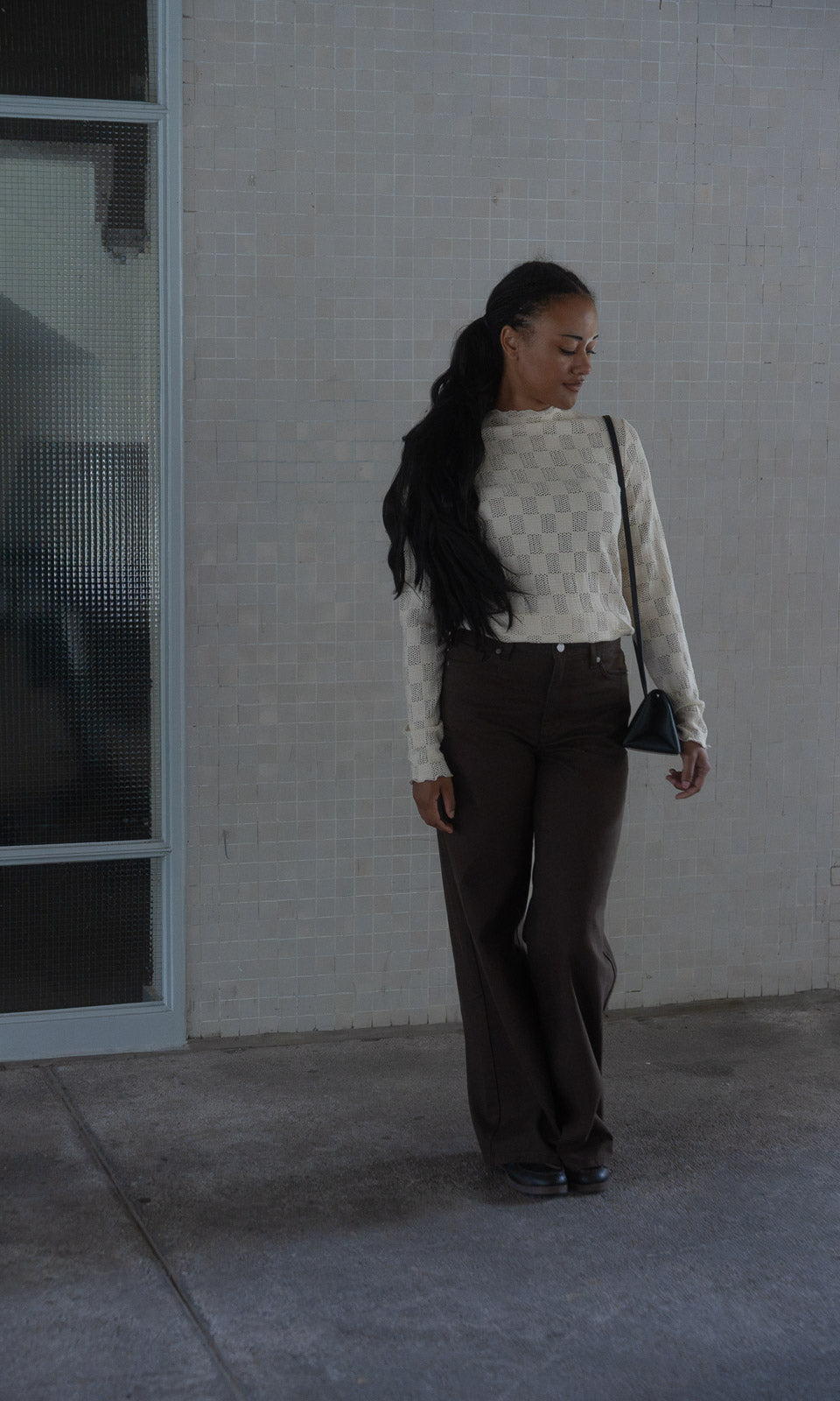 Crochet Langarmshirt / Creme