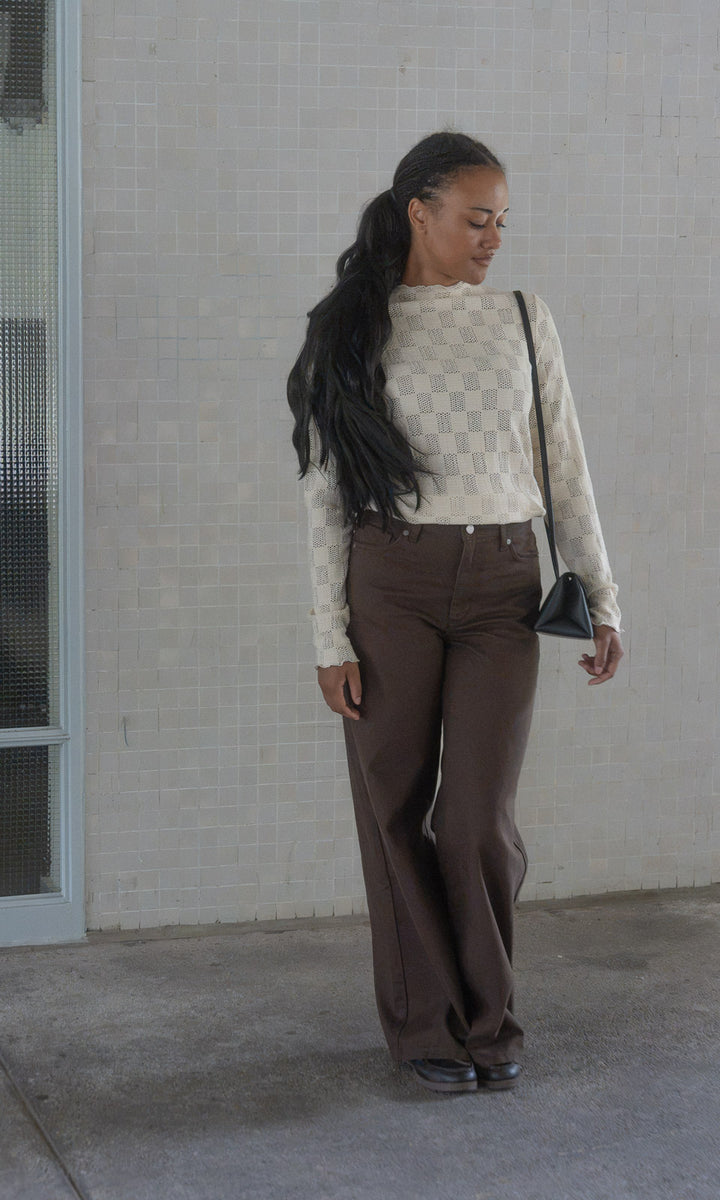 Long Leg Jeans / Braun