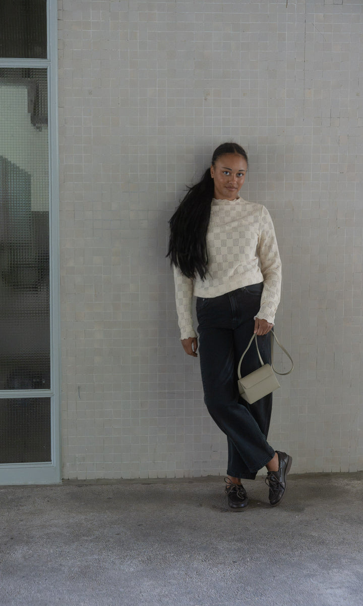 Crochet Langarmshirt / Creme