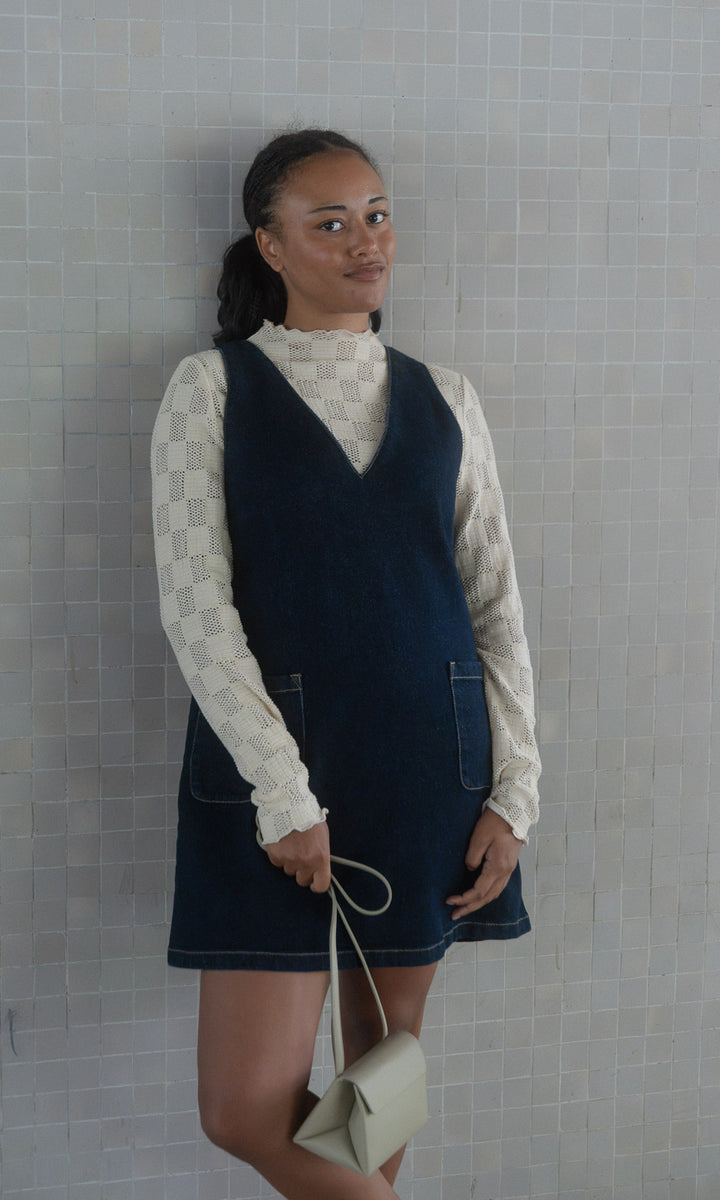 Kurzes Jeanskleid Audrey / Dunkelblau