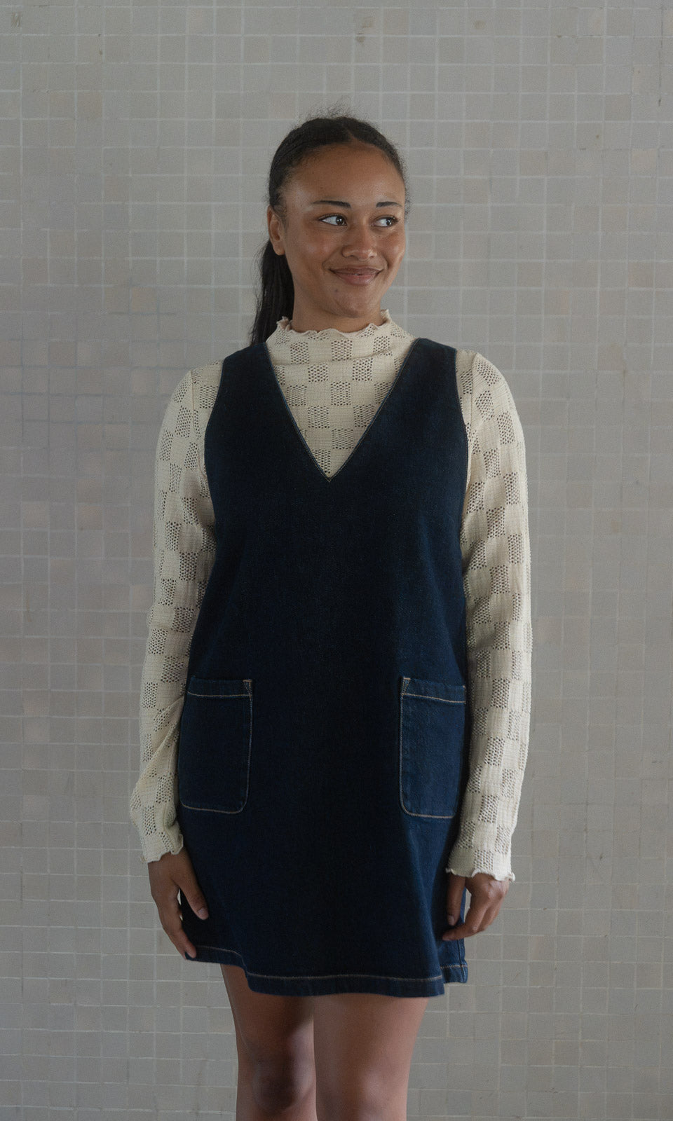 Kurzes Jeanskleid Audrey / Dunkelblau