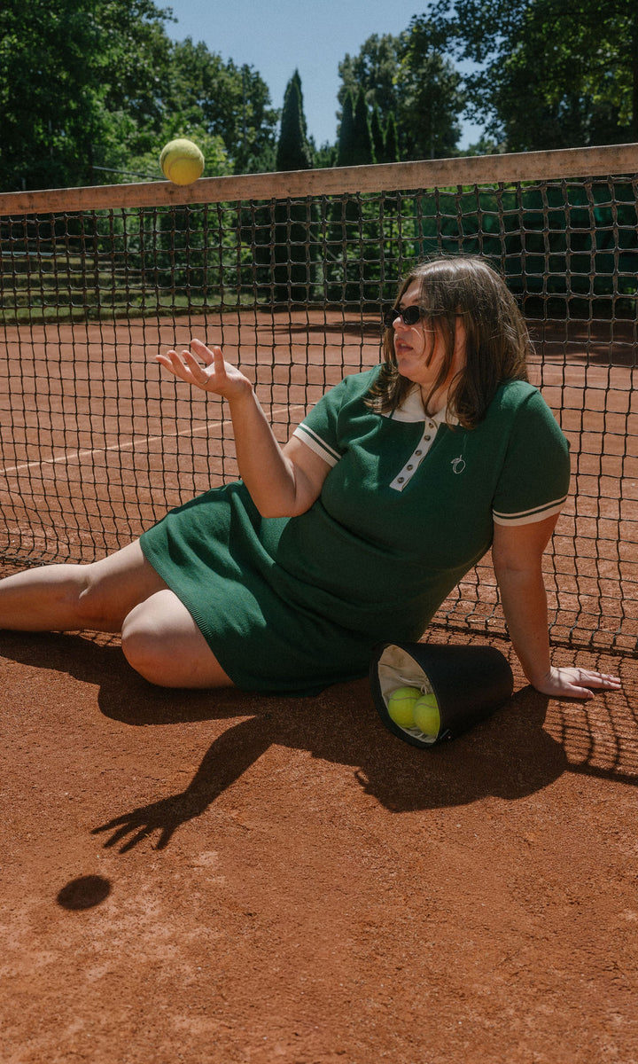 Toni Knitted T-Shirt Dress with Polo Collar
