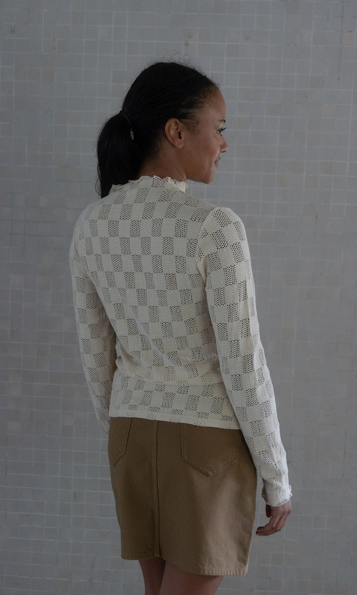Crochet Langarmshirt / Creme