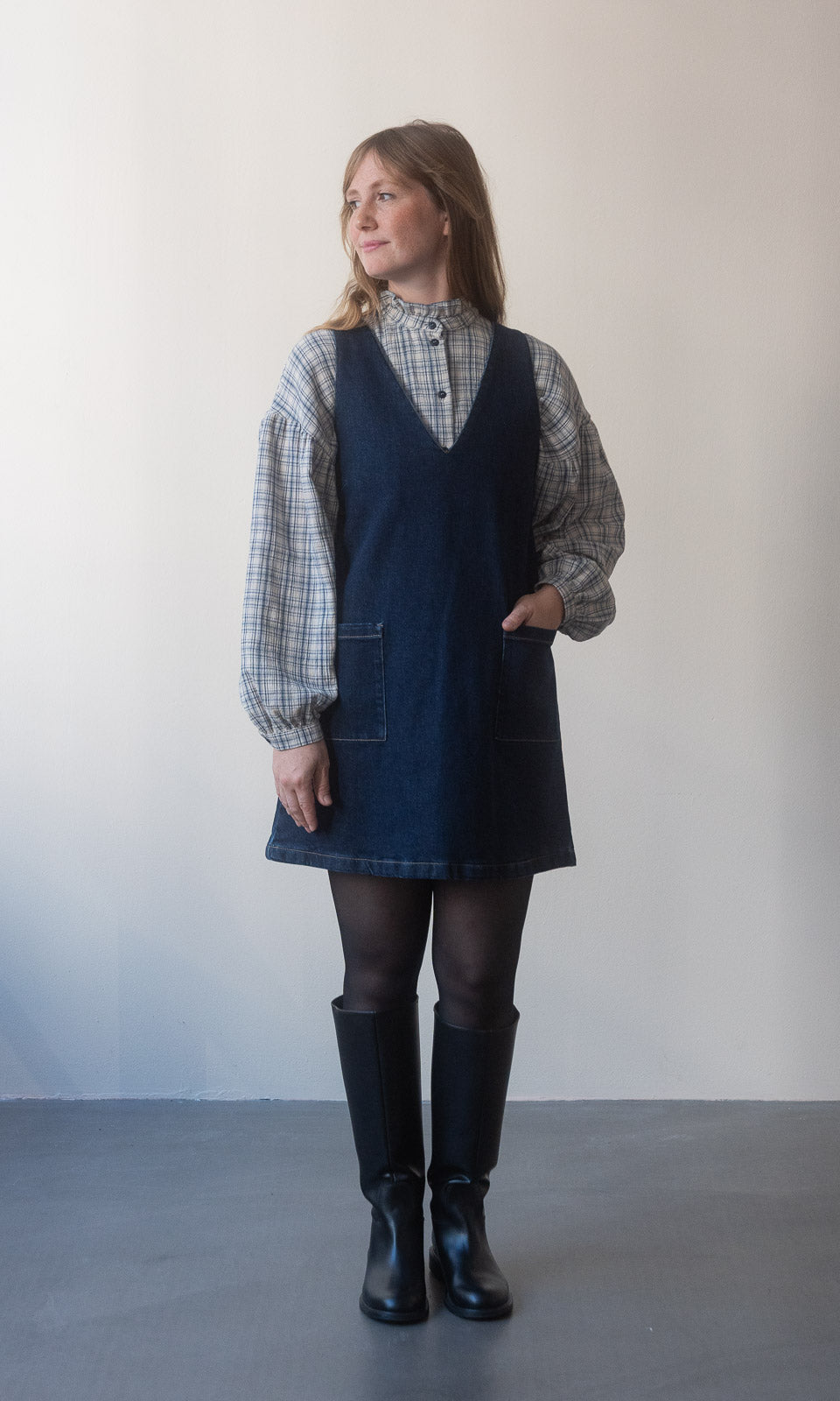 Kurzes Jeanskleid Audrey / Dunkelblau