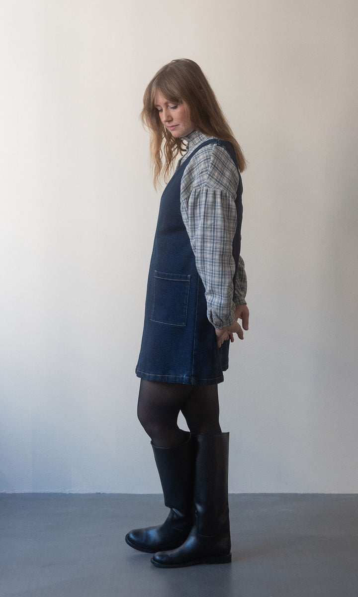 Bluse Célia / blau-kariert
