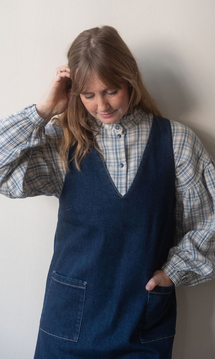 Bluse Célia / blau-kariert