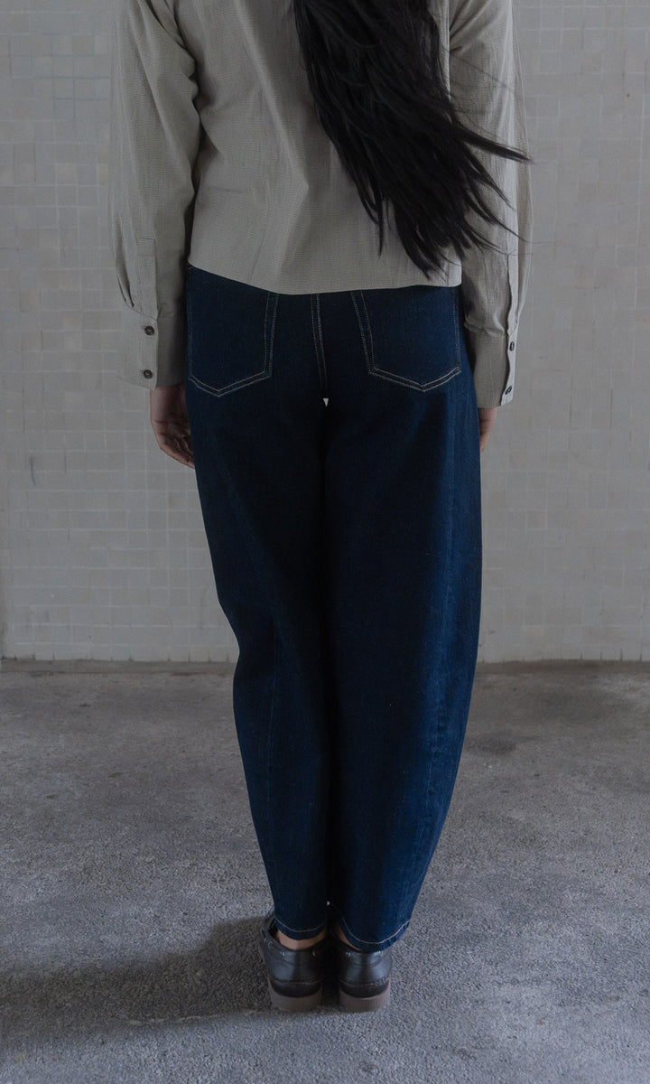 Cropped Oversized Hemd / Karo Sesam