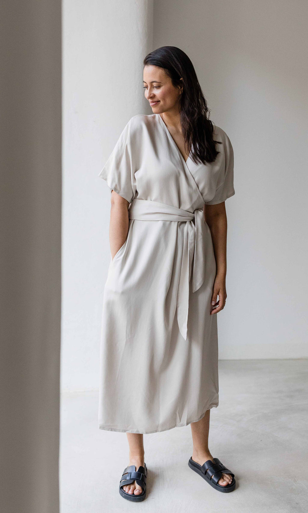 Wickelkleid Ofelia aus Lyocell - abricot coco
