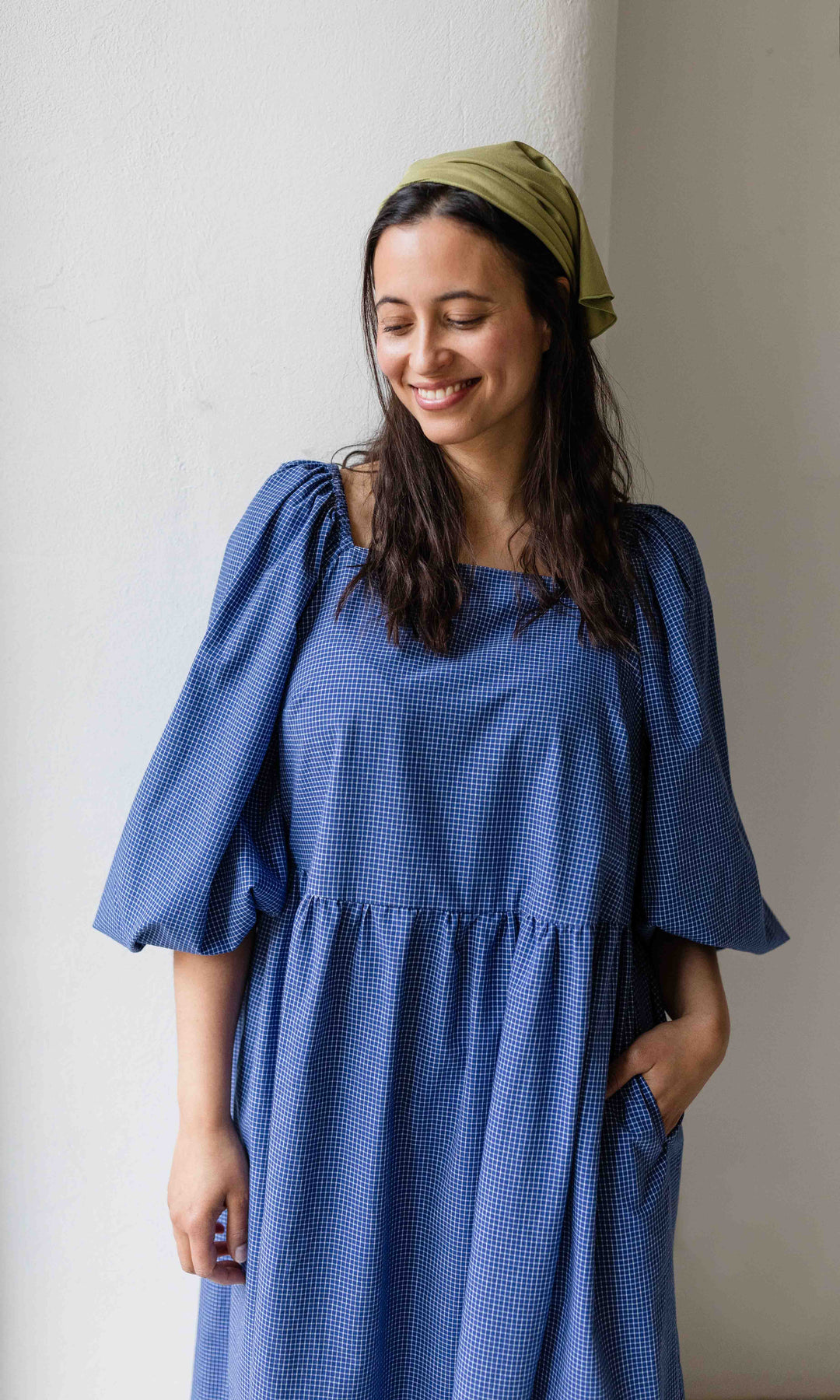 Dreieckiges Tuch aus Jersey - abricot coco