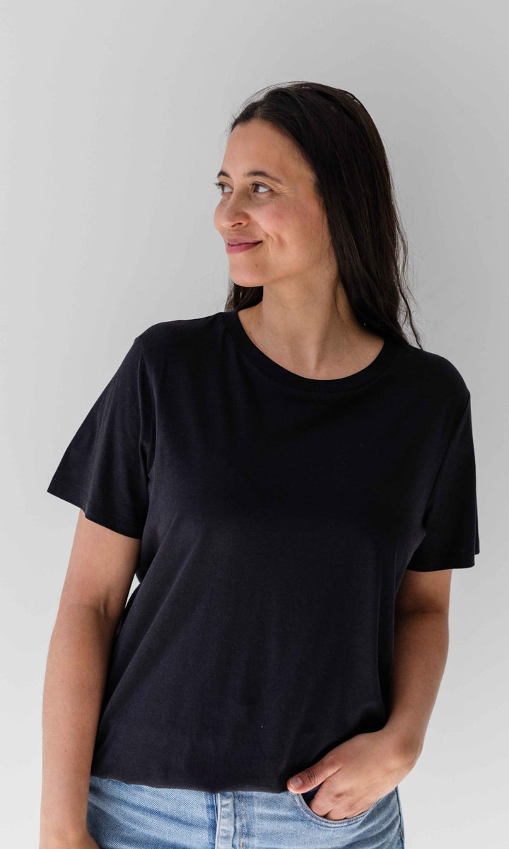 T-Shirt Basic aus Bambus-Baumwollstoff - abricot coco